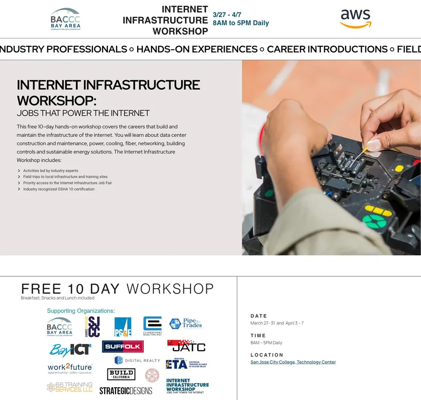 Workshop landing page